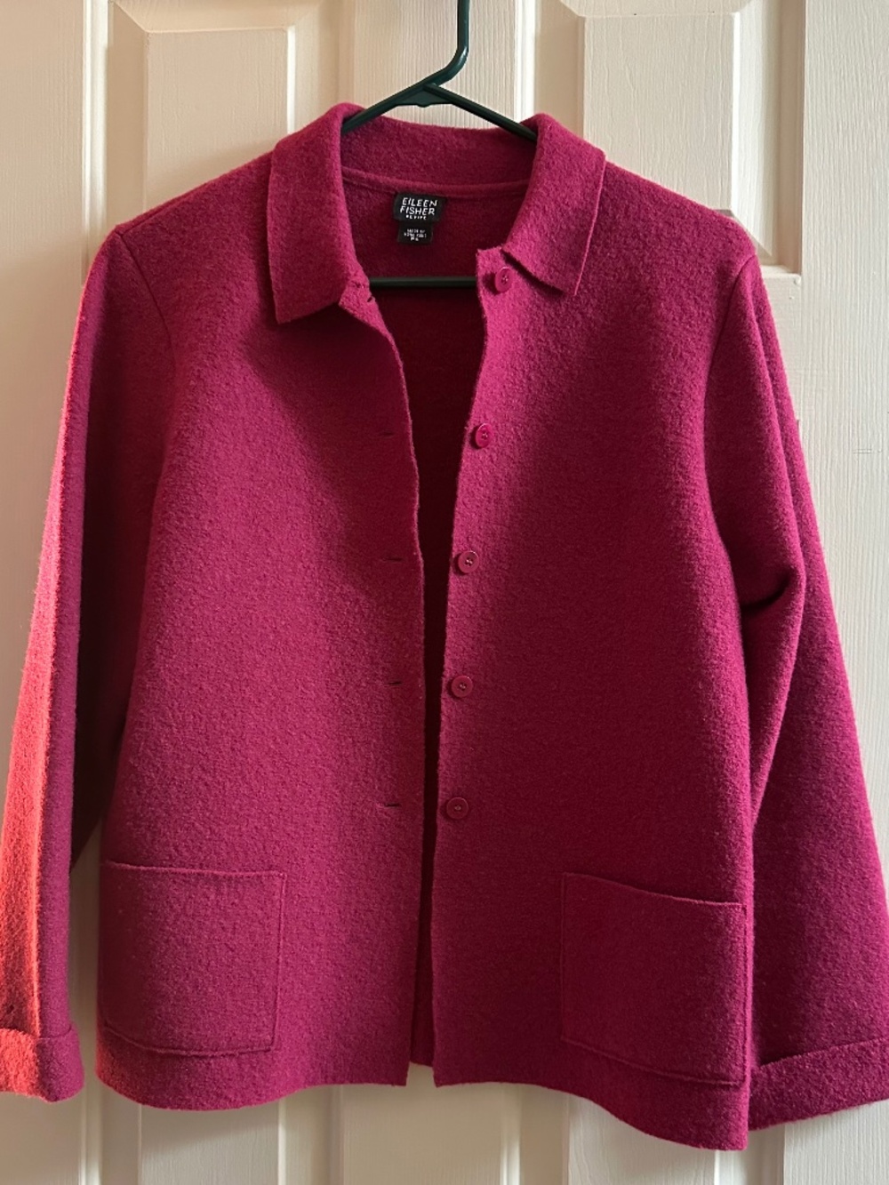 Magenta Wool-Blend Jacket